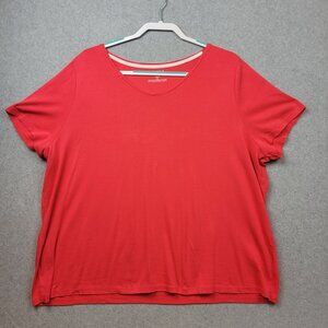 Talbots Womens The Talbots Tee Size 3X Stretch 100%‎ Pima Cotton Red